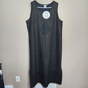 Parsley & Sage Black Flecked Wool Sleeveless Artsy Maxi Jumper Dress-Sz XL (NWT)